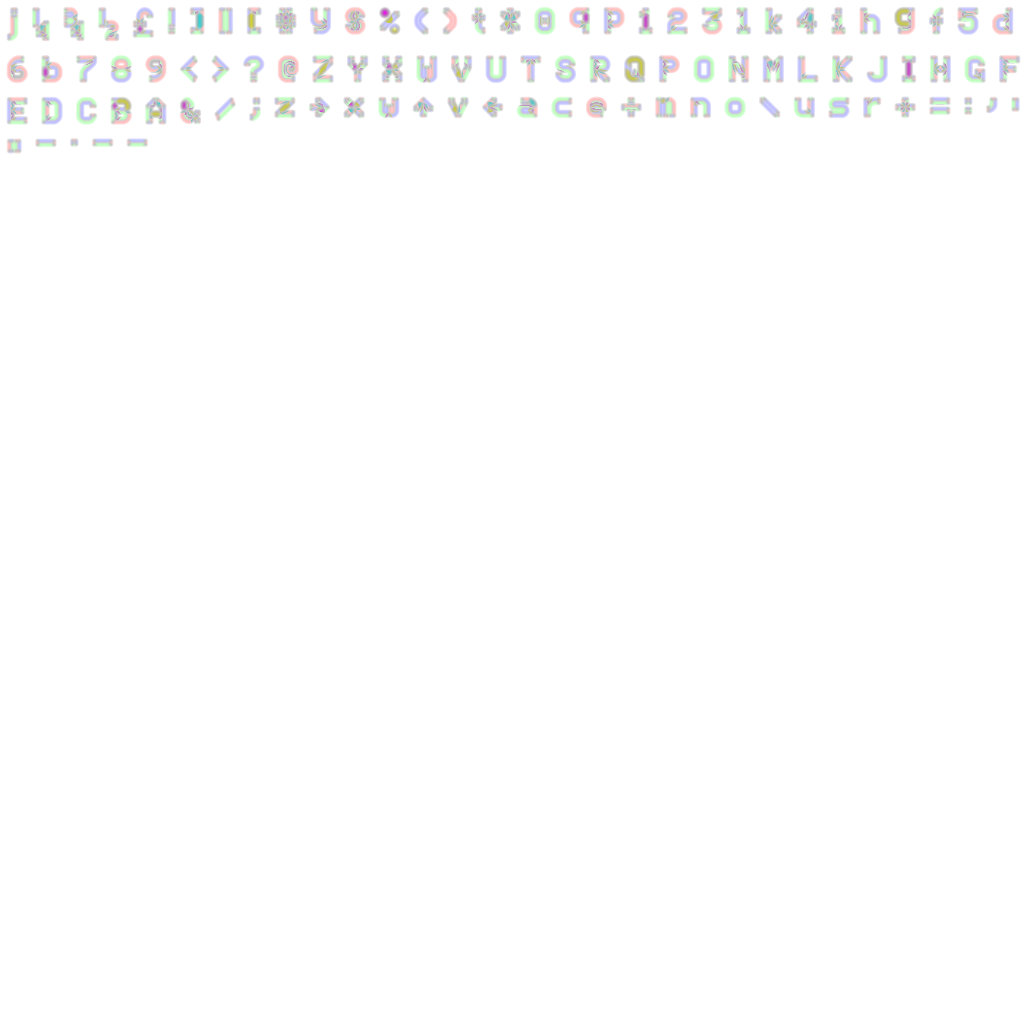 A baked MSDF font atlas